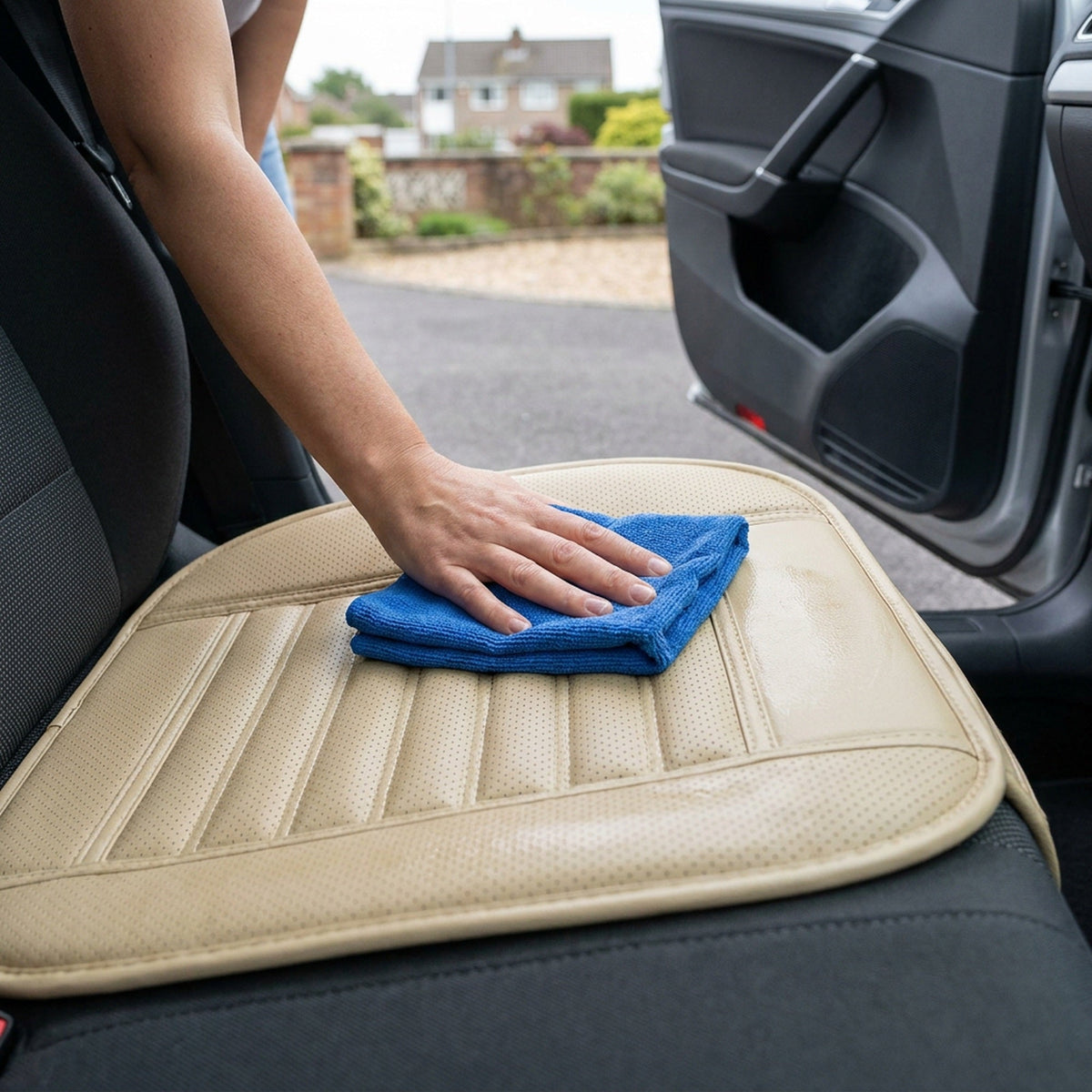Dani Leather Charcoal Car Seat Cushion (Absorbing odor）
