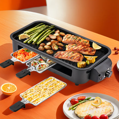Smokeless Indoor Electric Grill - 1500W Portable BBQ Station with Non-Stick Plate, Dishwasher Safe for Easy Kitchen Use