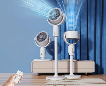 USB Air Circulator Fan – Quiet Adjustable-Height Cooling Fan with Remote, 5 Speeds & Timer for Home, Office and Dorm Comfort