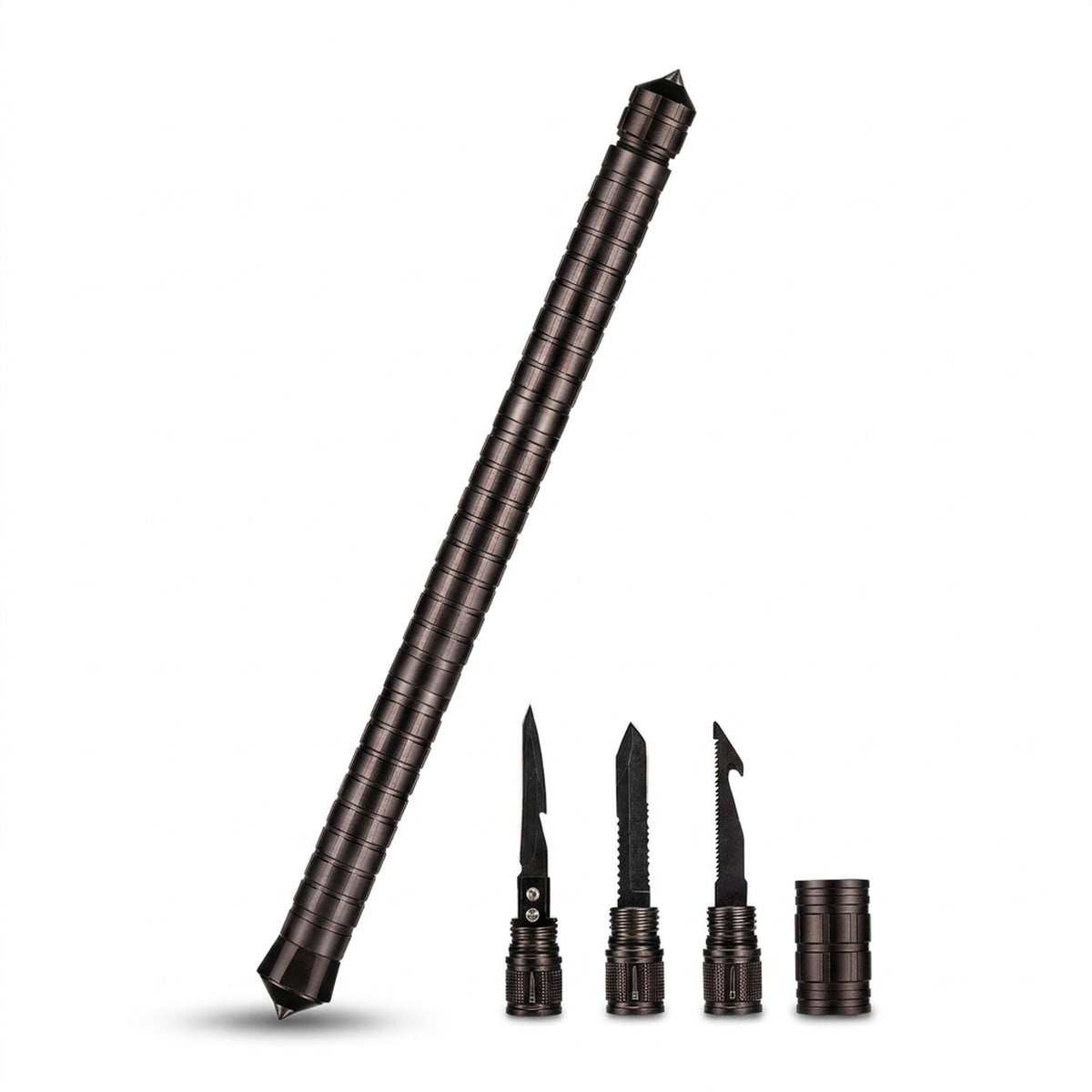Screw-Together Trekking Staff with Camp Tool Heads – 3 to 6 Aluminum Tubes