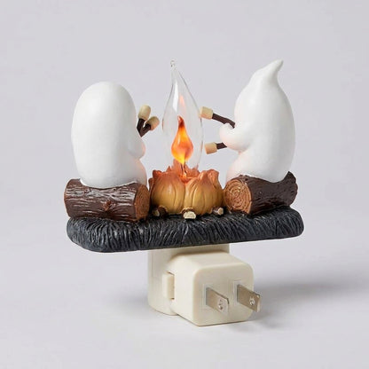 Ghost Campfire Flickering Night Light - Halloween Ghost Bonfire Night Light