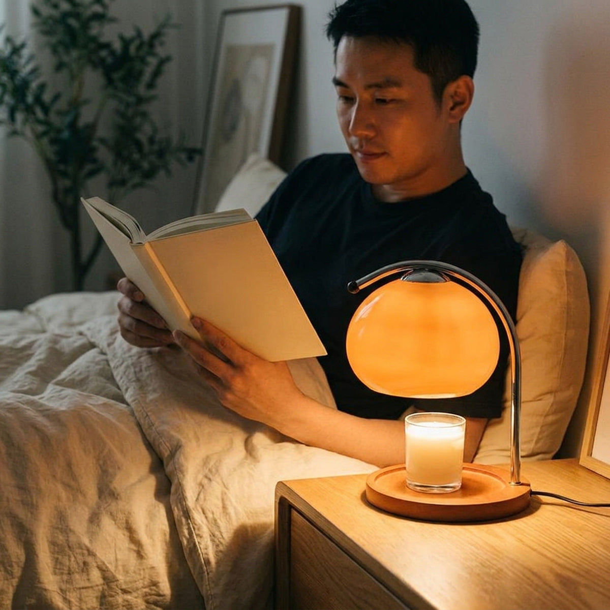 Retro Glass Dimmable Candle Warmer Lamp - Warm & Aromatic Ambiance