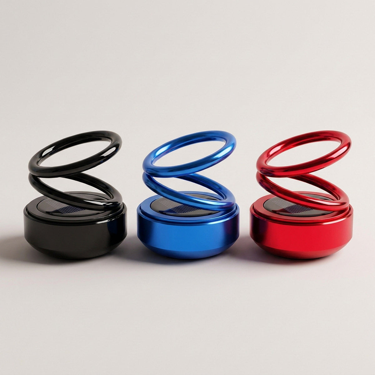 Solar Rotating Car Air Freshener - Double Ring Aromatherapy Diffuser for Car, Living Room, Bathroom