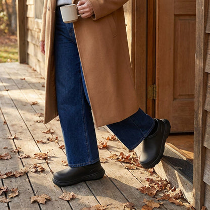 Winter Non-Slip Waterproof Shoes – Fur-Lined, Oil-Resistant Footwear for Chefs, Gardeners, & More