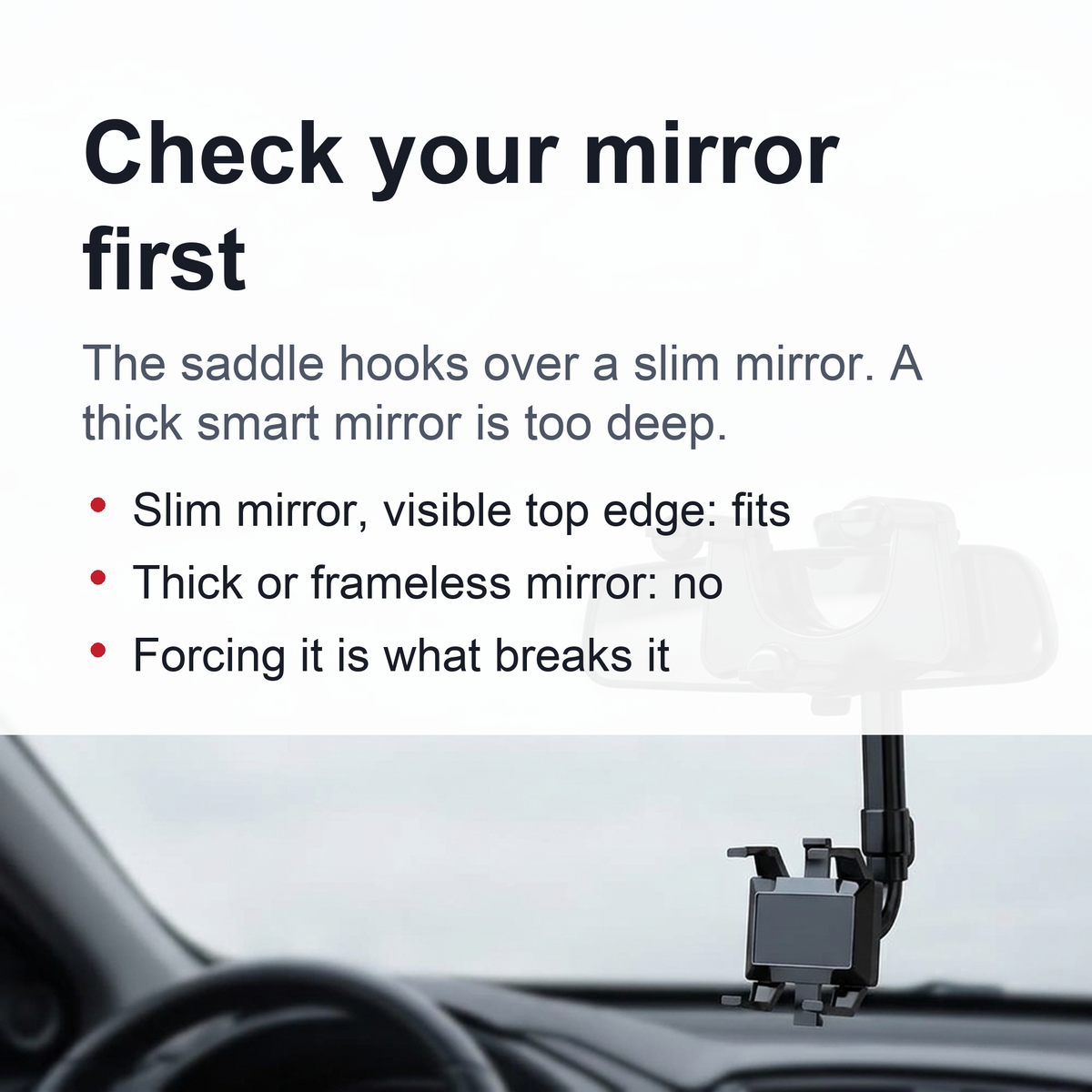 Rotatable and Retractable Car Phone Holder - 360 Degree Rear View Mirror Phone Holder
