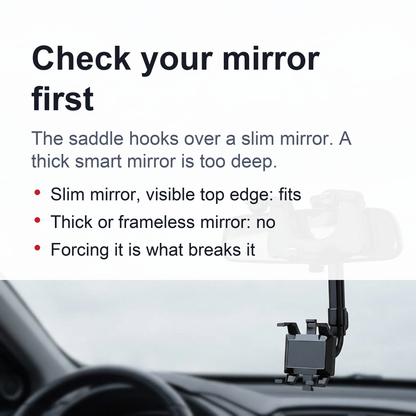 Rotatable and Retractable Car Phone Holder - 360 Degree Rear View Mirror Phone Holder
