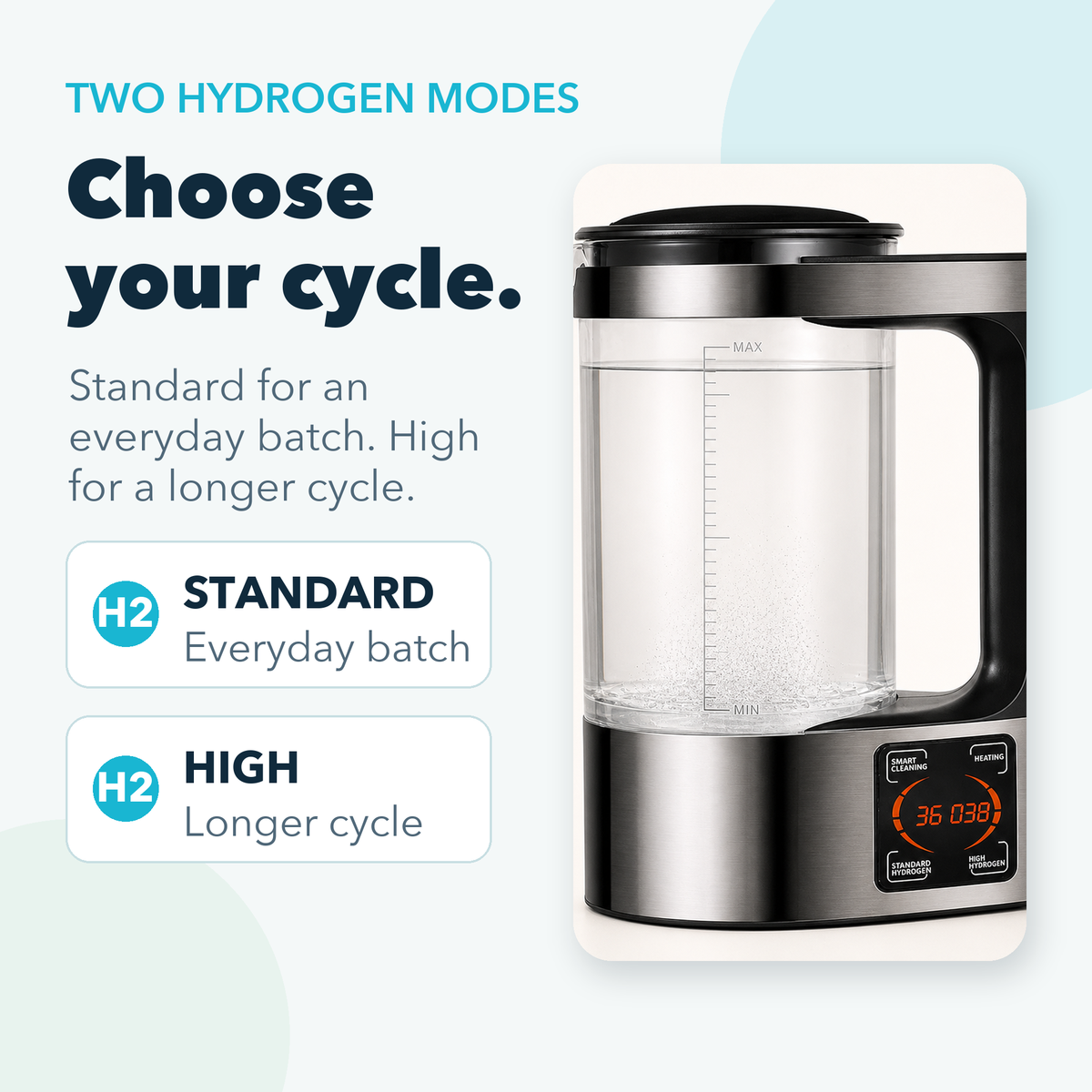 V8 Hydrogen Water Pitcher with Heating & Smart Cleaning