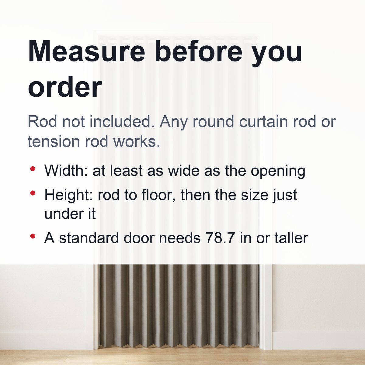 Blackout Door Curtain – Accordion Folding Room Divider Curtain for Doorways & Closets, Pleated Fabric Panel with Hooks