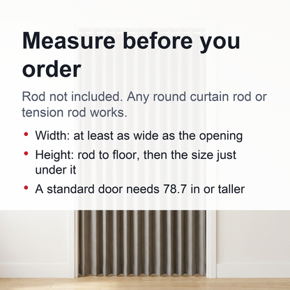 Blackout Door Curtain – Accordion Folding Room Divider Curtain for Doorways & Closets, Pleated Fabric Panel with Hooks