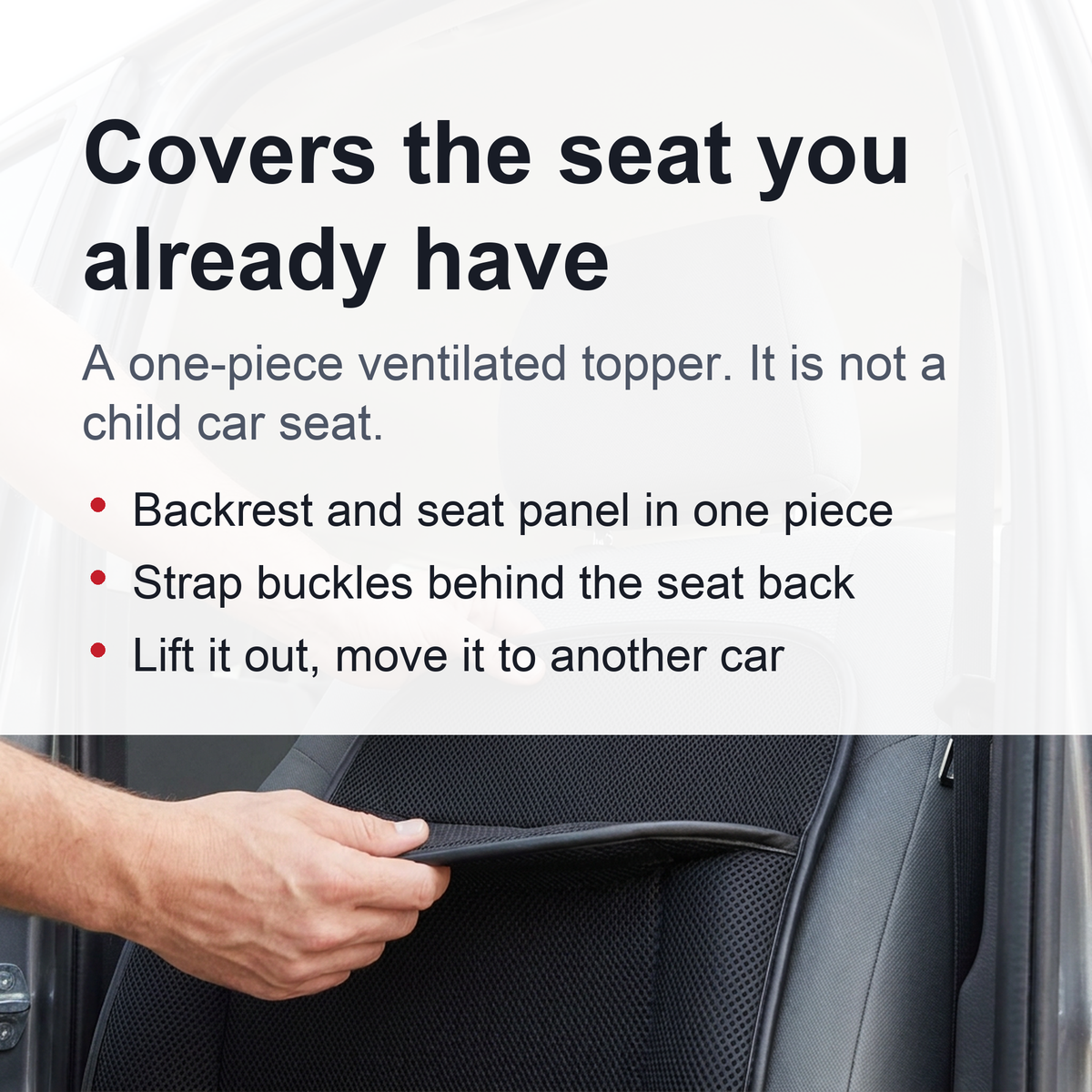 Ventilated Car Seat Cushion - 12V Fan Cooling with Lumbar Massage