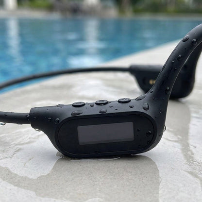 Waterproof Bone Conduction Swimming Earphones – Bluetooth 5.4 MP3 Headset (32GB)