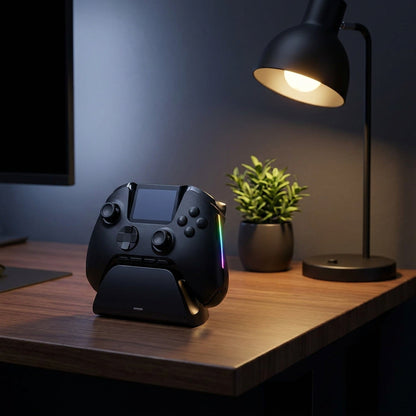 Wireless Gaming Controller V2 with Screen & Charging Dock – Hall Effect Sticks, RGB, for PC, Switch, iOS & Android (Not for Xbox/PS5)
