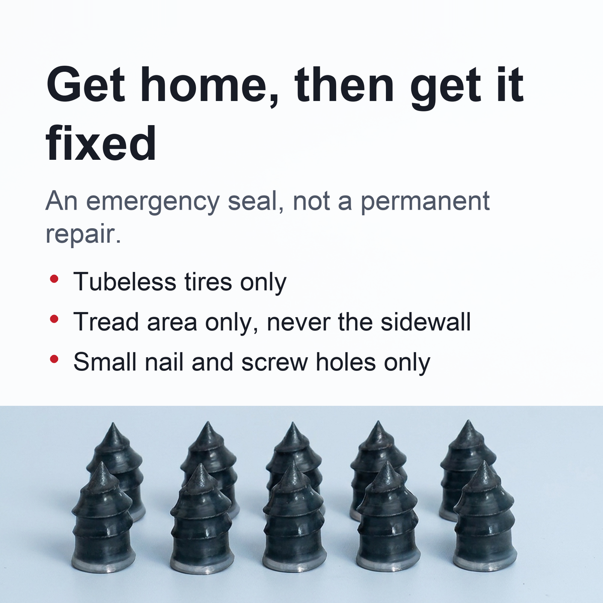 Screw-In Tire Plugs – Tire Repair Kit for Tubeless Car, Light Truck, Motorcycle and Scooter Tires (Tire Puncture Sealing Nail)