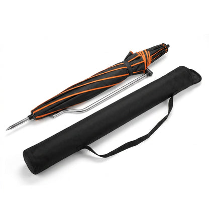 Large Anti-Wind Fishing Umbrella – Double-Deck Vented Canopy, 360° Adjustable UV-Blocking Sunshade with Ground Spike and Carry Bag for Fishing, Camping and Beach Days