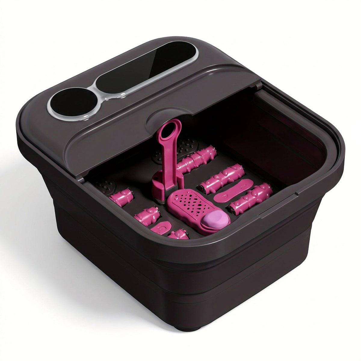 Collapsible Foot Spa with Heat, Bubbles & Massage — Folds Flat to Store, for Deep Relaxation and Soothing At-Home Soaks
