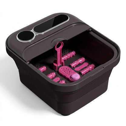 Collapsible Foot Spa with Heat, Bubbles & Massage — Folds Flat to Store, for Deep Relaxation and Soothing At-Home Soaks