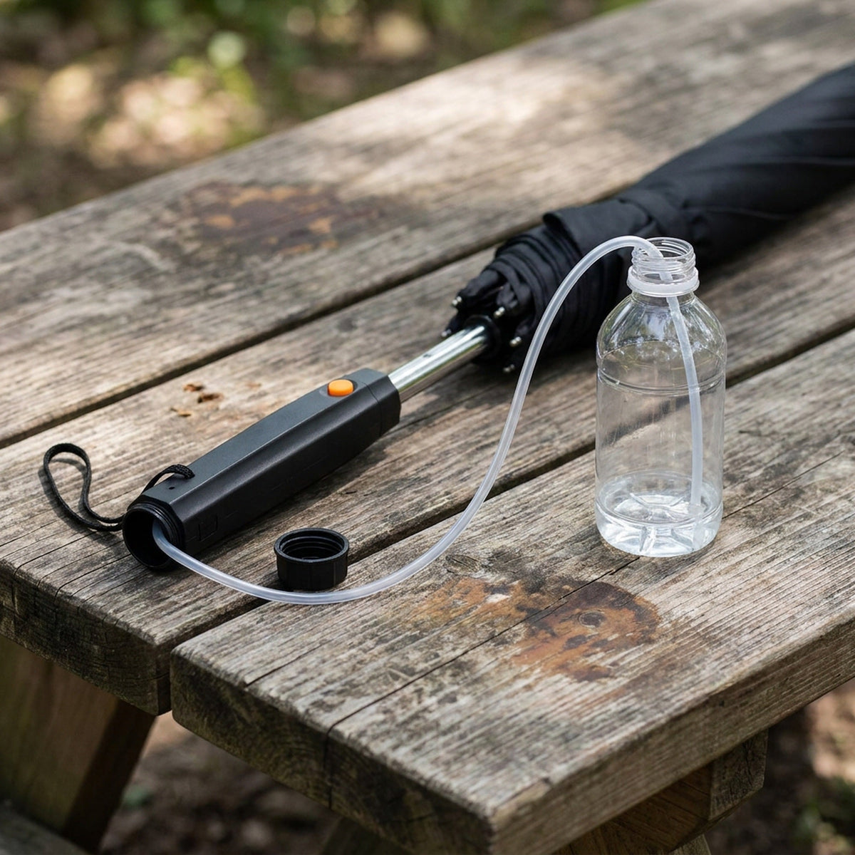 Misting Fan Umbrella – Full-Size Shade with a Built-In Fan and Hand-Pump Mist