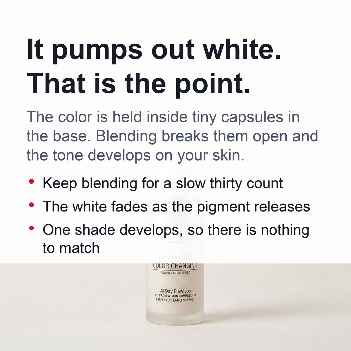 TLM Color Changing Liquid Foundation - Self Adjust Color Matching Foundation for Aging Skin
