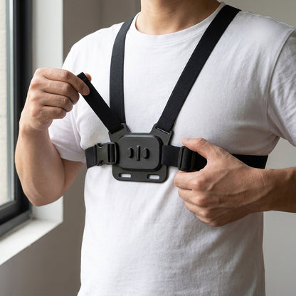 Chest Harness Mount for GoPro Hero 12 to 9 – Adjustable Strap with J Hook for AKASO & Action Camera Hands-Free Adventure Shots