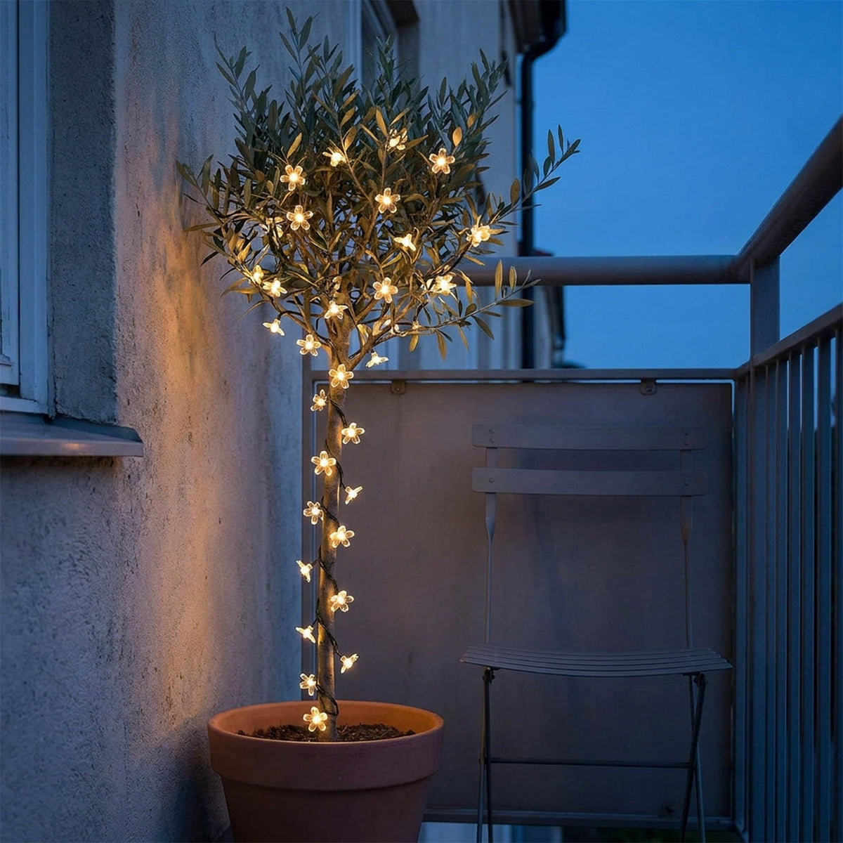 Cherry Blossom Fairy String Lights - Solar or Battery Powered, for Gardens, Weddings, Patios & Christmas Decor