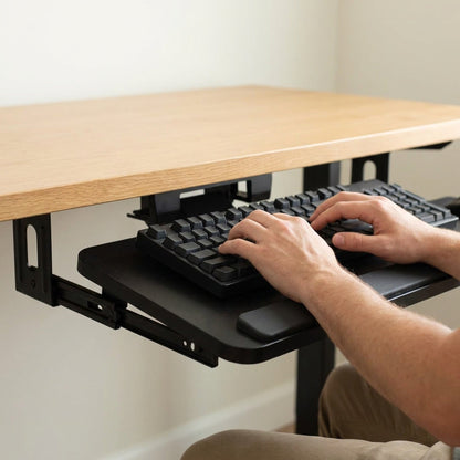 Adjustable Keyboard Tray – Slide-Out Under-Desk Holder with Height & Angle Control for Comfort Typing at Home & Office