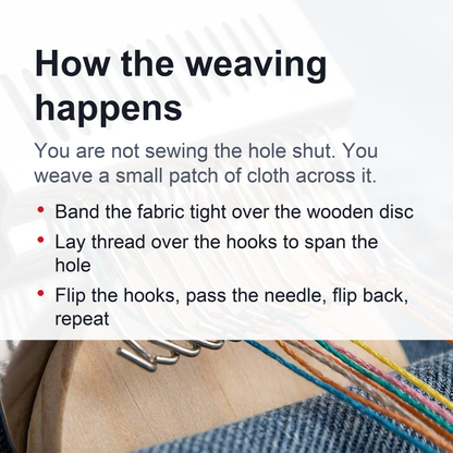 Darning Mini Loom Machine - Handy Small Loom Kit for Beginners, Quickly Repair Jeans, Repair Holes, DIY Beautiful Weaving