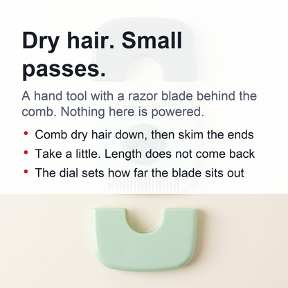 Bangs Razor Comb - Manual 2-in-1 Hair Cutting and Thinning Comb