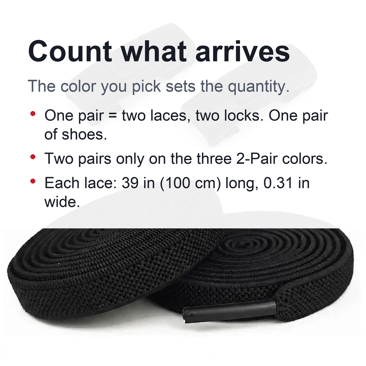 Elastic No Tie Shoelaces - 2-Pair Flat Locking Laces for Kids & Adults Sneakers