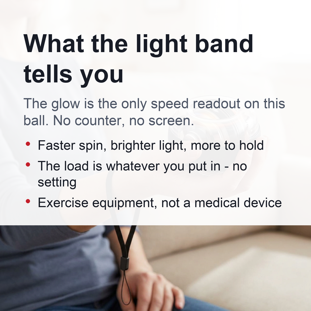 Gyroscopic Wrist Ball with LED Band - Auto-Start Forearm and Grip Trainer