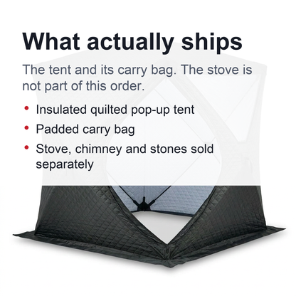 Portable Outdoor Sauna Tent, Stove-Ready - Insulated Pop-Up Ice Fishing Shelter, Snow Proof Windproof Winter Cold Weather Tent (Stove Sold Separately)
