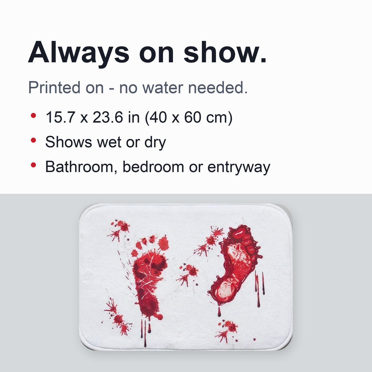 Bloody Footprint Bath Mat - Halloween Shower Doormat