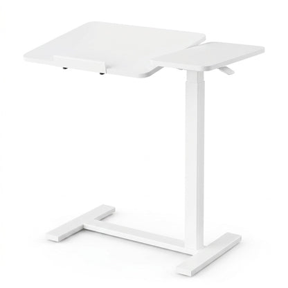 Adjustable Bedside Rolling Laptop Desk – Mobile Overbed Table with Flip Tilt Top, Wheels & Height Control for Home or Bedroom Office