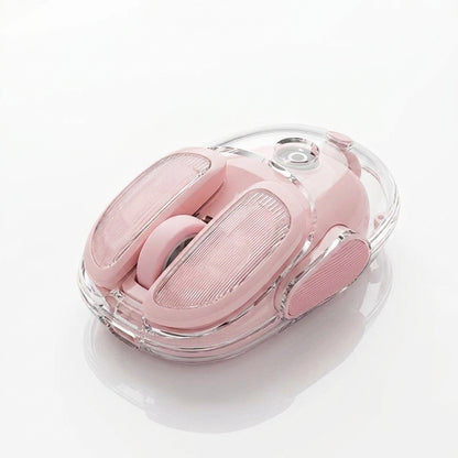 Transparent Wireless Mouse – Silent Click, Bluetooth + 2.4G Dual-Mode, Rechargeable, RGB