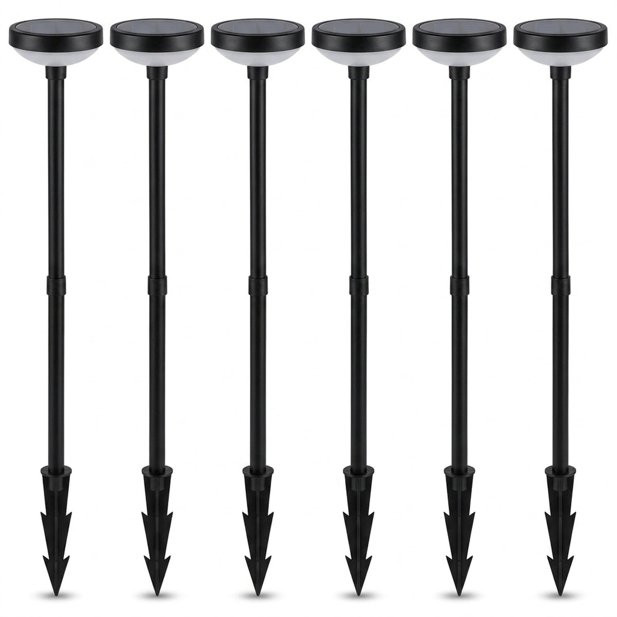 Solar Garden Pathway Lights - Adjustable-Height Path Markers with Auto Dusk-to-Dawn, 2 or 6 Lights