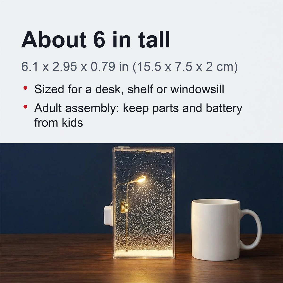 Snowy Scene Night Lights – DIY Christmas Street Lamp with Flowing Snow Effect for Magical Holiday Desktop Décor