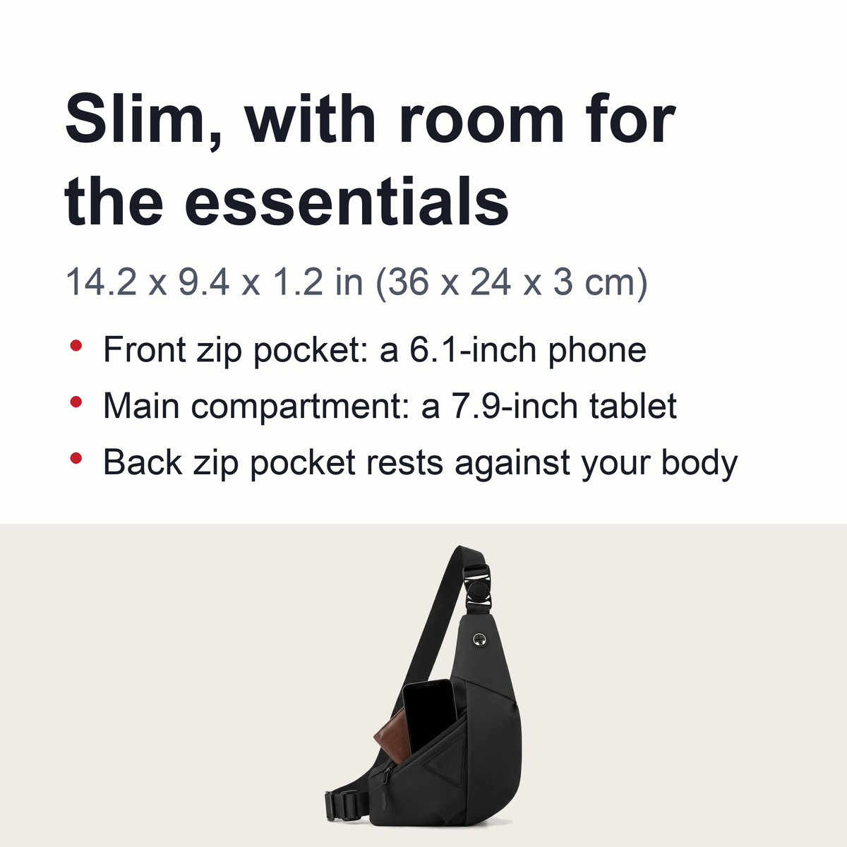 Compact Anti-Theft Crossbody Sling Chest Bag for Men – Travel Shoulder Bag for Phones, Wallets, and Everyday Essentials
