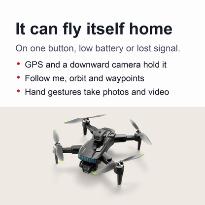 GPS Drone with Camera – Foldable Long-Range Quadcopter with Follow-Me and Gesture Control