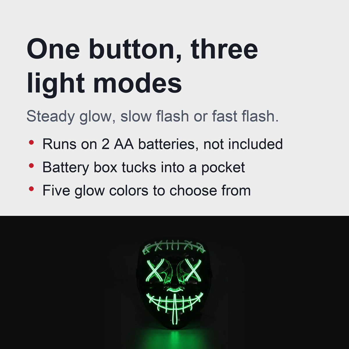LED Halloween Mask - Light Up Mask for Festival & Cosplay