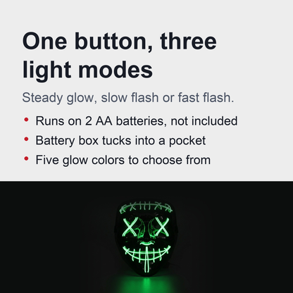 LED Halloween Mask - Light Up Mask for Festival & Cosplay
