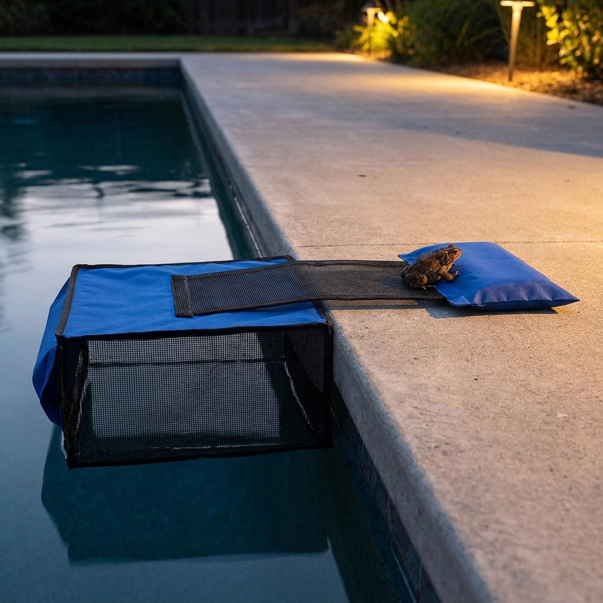 Animal Swimming Escape Ramp – Frog Rescue Ramp with Filter Catcher for Cleaning Leaves, Protecting Wildlife, and Pool Maintenance