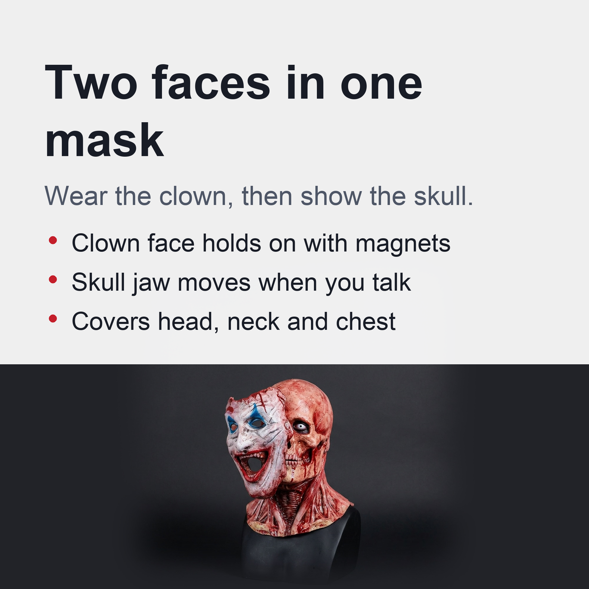 Halloween Double Layer Mask - Scary Masks for Adult Costume Party