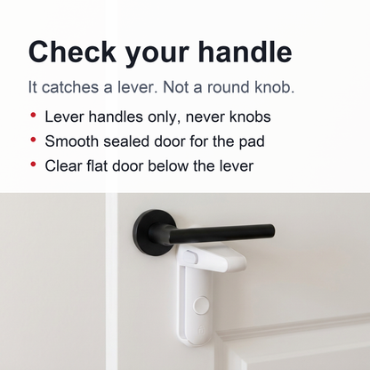Childproof Door Lever Lock – Baby Safety Door Handle Lock for Toddlers and Pets, Adhesive Mount, Single Lock