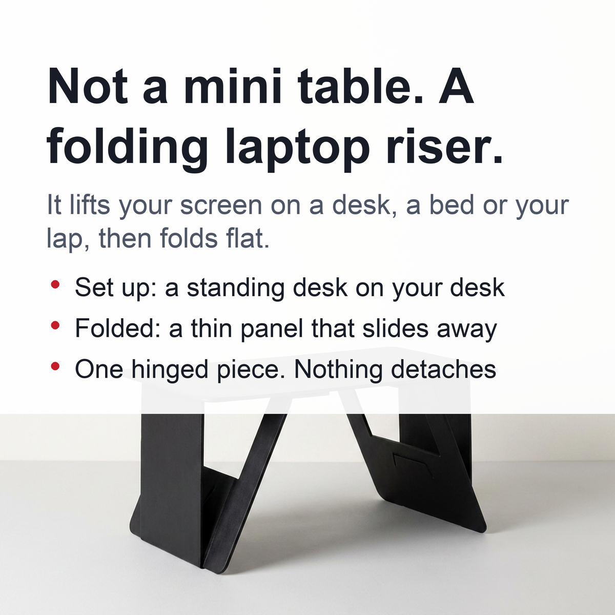 Paper-Thin Folding Laptop Riser - Portable Sit-Stand Desk for Desk, Bed and Lap