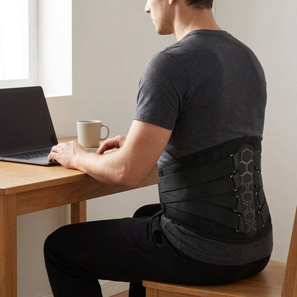 Lumbar Back Support Brace – Ergonomic Spine Design Belt with Adjustable Pull Straps for Men & Women