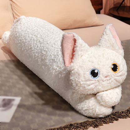 Soft Long Kawaii Cat Pillow – Hug-Friendly Side Sleeper Cushion with Whimsical Design and Easy Hand Wash Material