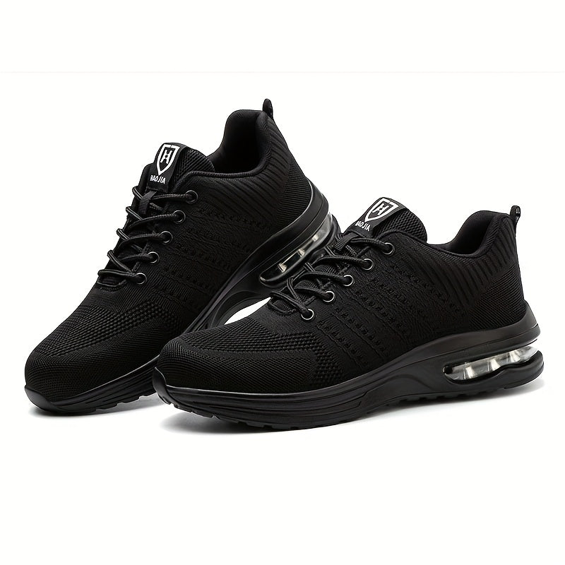 Men’s Lightweight Steel Toe Work Shoes – Breathable Puncture-Resistant Safety Sneakers with Anti-Odor Knit Upper