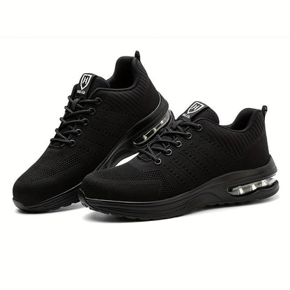 Men’s Lightweight Steel Toe Work Shoes – Breathable Puncture-Resistant Safety Sneakers with Anti-Odor Knit Upper