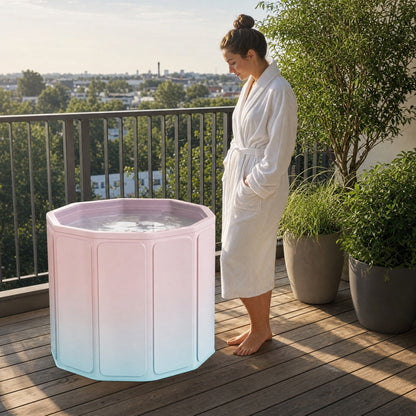Portable Foldable Bathtub for Adults – Collapsible Soaking Tub for Small Bathrooms, No Power Needed