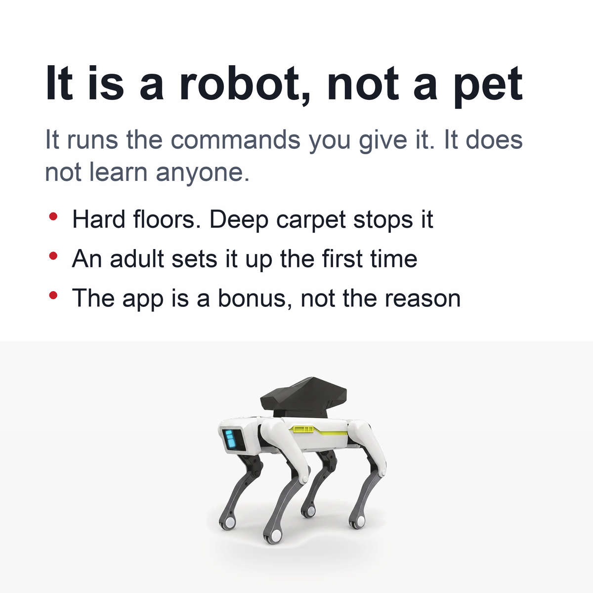 Voice-Controlled Interactive AI Smart Robot Dog – Programmable Pet with Mobile App, USB Rechargeable Design, Robotic Movements & Smart Learning Features