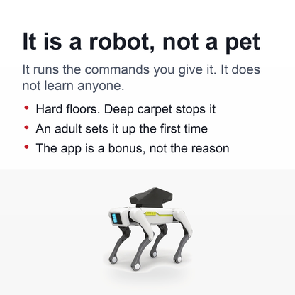 Voice-Controlled Interactive AI Smart Robot Dog – Programmable Pet with Mobile App, USB Rechargeable Design, Robotic Movements & Smart Learning Features